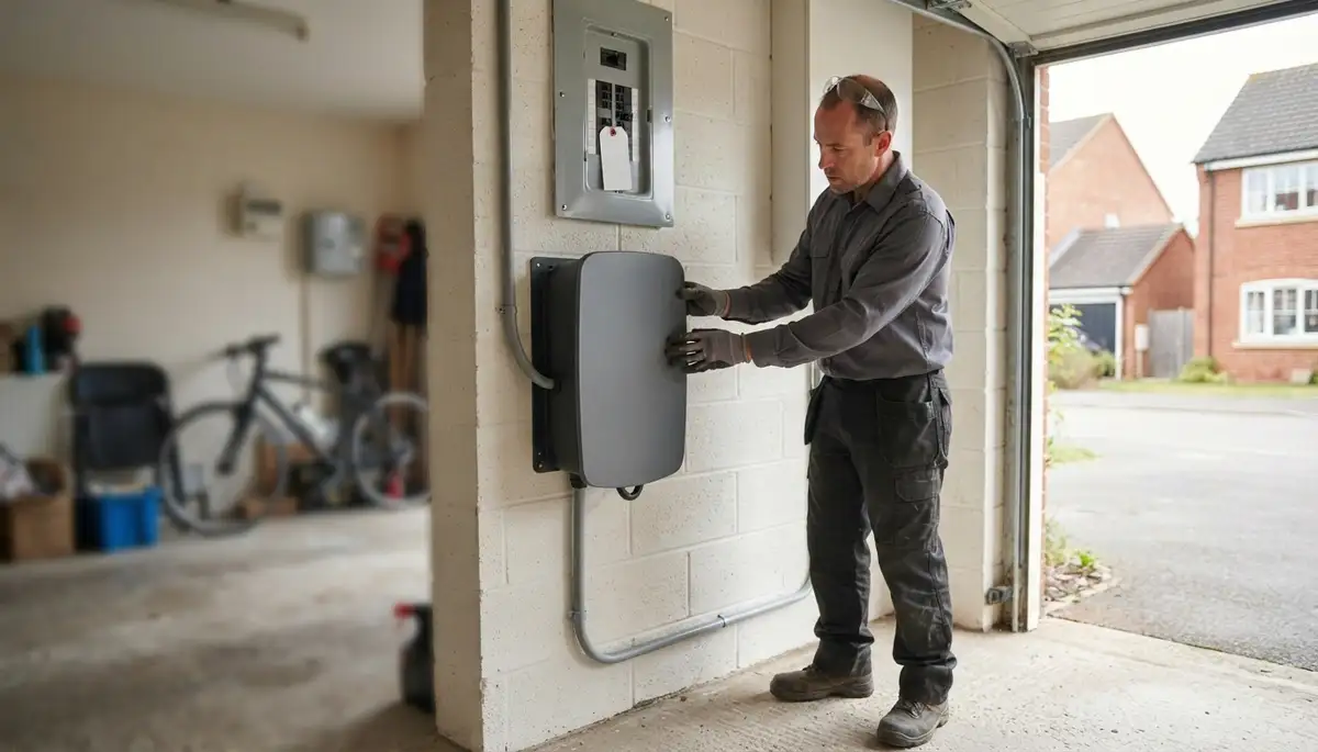 EV charger installation by an electrician at an Essex, MD home with a dedicated electrical circuit