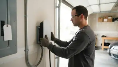 EV charger installation with a dedicated 240-volt circuit in a Perry Hall, MD home