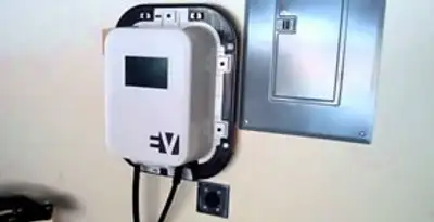 Electric car charger installation with wall-mounted EV charging station in Baltimore, MD