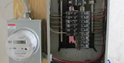 electrical panel upgrade service showing outdated electrical panel prepared for professional replacement in Baltimore, MD