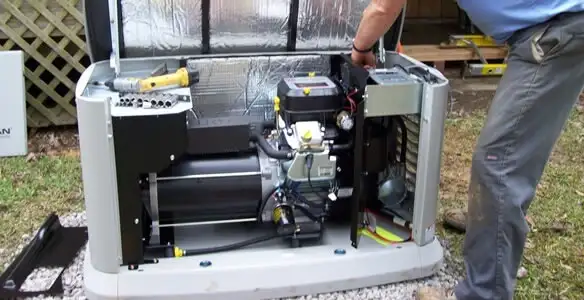 generator installation service showing technician connecting and configuring generator components in Baltimore, MD