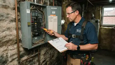Baltimore, MD electrician tracing GFCI circuits in an open home electrical panel