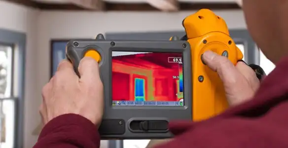 home energy audit service capturing thermal readings to analyze insulation and electrical efficiency in Baltimore, MD