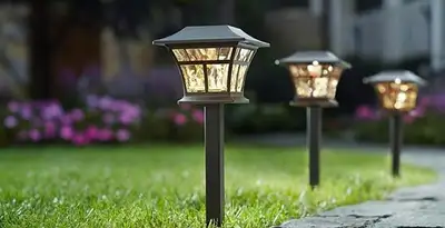 landscape lighting installation services with professionally installed pathway lights in Baltimore, MD