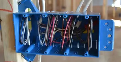new construction wiring installation featuring electrical boxes and cable routing by expert electricians in Baltimore, MD