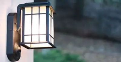 security light installation services with professionally mounted exterior wall light in Baltimore, MD