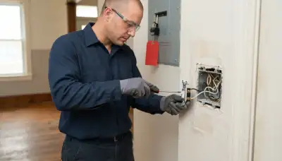 Baltimore, MD electrician replacing a wall switch with secured wiring and circuit lockout